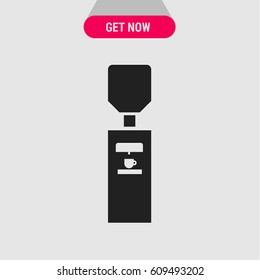 Water Dispenser Vector Icon, The symbol of water cooler. Simple, modern flat vector illustration for mobile app, website or desktop app  