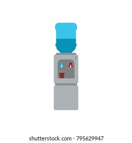 Water dispenser vector icon.Water cooler with plastic bottle.