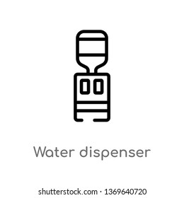 water dispenser vector line icon. Simple element illustration. water dispenser outline icon from furniture and household concept. Can be used for web and mobile