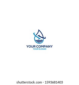 water disposal and recycling logo design vector