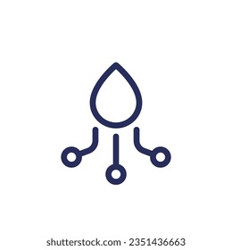 Water distribution line icon on white