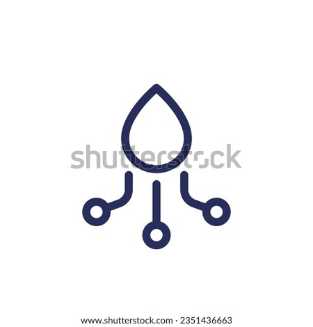 Water distribution line icon on white