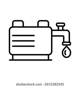 water distribution machine icon in outline style vector illustration