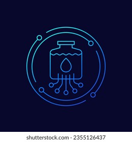 Icono del sistema de distribución de agua, diseño lineal
