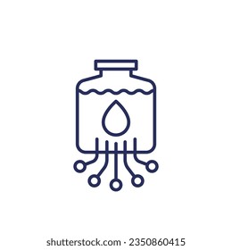 Water distribution system line icon on white
