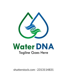 Water DNA design logo template illustration