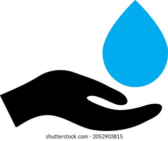 Water donation hand icon with flat style. Isolated vector water donation hand icon illustrations, simple style.