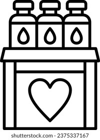 Icono vector de donación de agua. Se puede usar para imprimir, móviles y aplicaciones web.