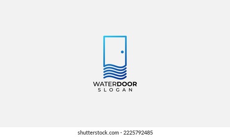Ilustración vectorial del logotipo de la onda de las puertas de agua