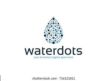 Water Dots Vector Logo Design.