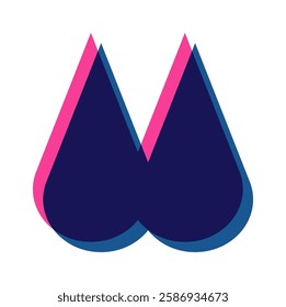 Water double drops risograph geometry