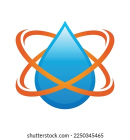 Water double orbit logo template
