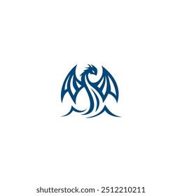 A water dragon logo, vector illustration.