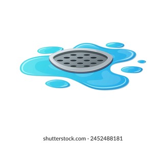 Water drain vector isolated on white background.