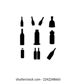 Water drink bottle set silhouette creative design