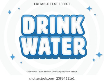consumo de agua bebida de texto editable plantilla de efectos para marca comercial y logotipo