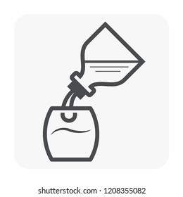 Water drink and health icon, black color.