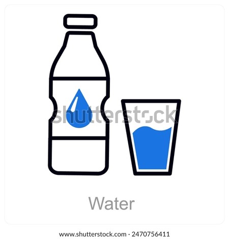 Water and drink icon concept