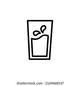 Water Drink With Outline Icon Vector