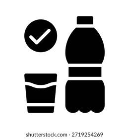 Agua que bebe la Ilustración vectorial sana, icono sólido del estilo.