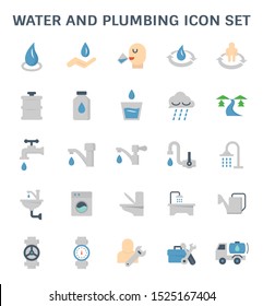 Water drinking and plumbing icon set design for water drinking and plumbing graphic design element.