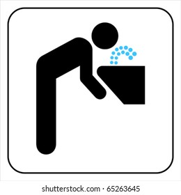  Water Drinking Symbol  , Vector