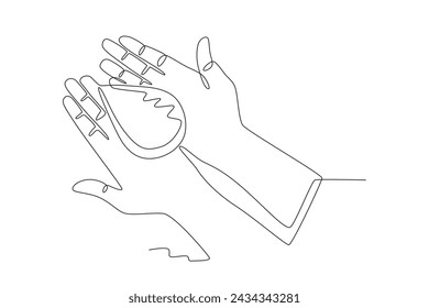 Agua para beber. Dibujo de una línea del Día Mundial del Agua