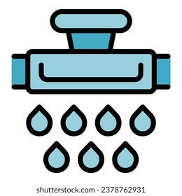 Water drip pipe icon outline vector. Irrigation system. Automatic farm color flat