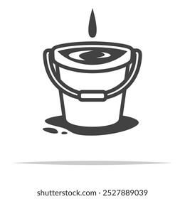 Water dripping into bucket icon transparent vector isolated