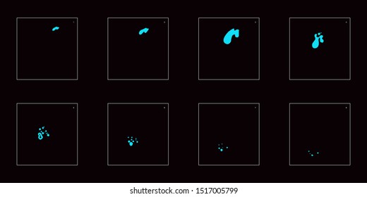 water dripping special effect animation sprite sheet. Animation for game, cartoon, motion or something else.