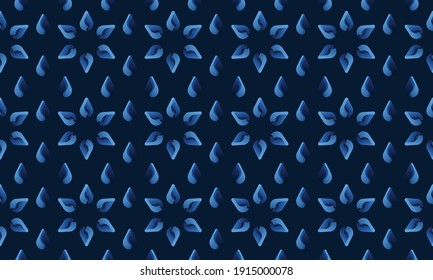 Water drips inspired seamless pattern