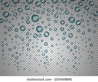 Water drips isolated on transparent background. Layered illustration
