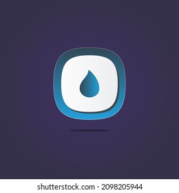 Water drop 3D icon. Icons web, logo, button. 3D vector Illustrations. Concept for favicon, app icon, web banner, logo