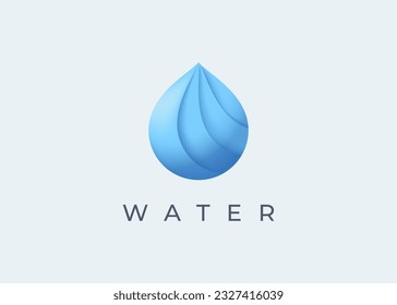 Water drop abstract 3d logo design