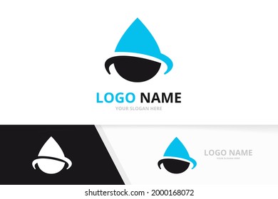 Water drop abstract logo. Ecological droplet logotype design template.