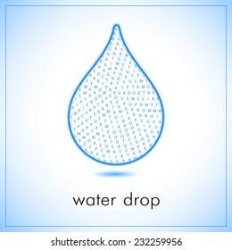 Water drop abstract vector logo design template. Text art creative concept
