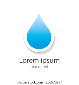 Plantilla de diseño de logotipo de vector abstracto de caída de agua. El agua cae de azul. Forma creativa Icono de concepto Aqua. Una idea ecológica clara. Tecnología ecológica.