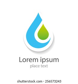 Water drop abstract vector logo design template. Water drop blue. Creative shape Aqua concept icon. Clear bio eco idea. Ecology technology.