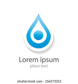 Water drop abstract vector logo design template. Water drop blue. Creative shape Aqua concept icon. Clear bio eco idea. Ecology technology.