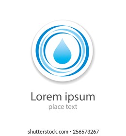 Water drop abstract vector logo design template. Water drop blue. Creative shape Aqua concept icon. Clear bio eco idea. Ecology technology.