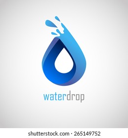 Water Drop Abstract Vector Logo Design Template. Liquid Splash Icon. Infinity Loop.