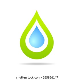 Plantilla de diseño de logotipo de vector abstracto de caída de agua. Forma creativa de cascada como el logotipo. Agua transparente - símbolo de concepto. Emblema ecológico.