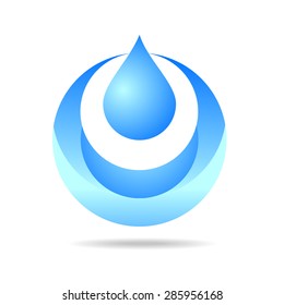 Abstrakter Vektor Logo Design-Vorlage für Wassertropfen. Wassertropfen kreative Form wie Logotype. Klare Gewässer - Konzeptsymbol. Umweltzeichen.