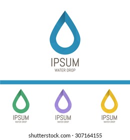 Water drop abstract vector logo design template. Ecology creative concept icon. Mineral natural water idea. Water drop symbol. Ecology Business tecnology. Low poly.