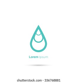 Water drop abstract vector logo design template. 