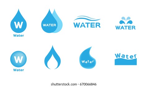 water drop and aqua icon vector on white background .