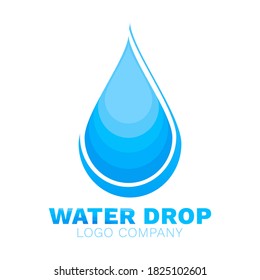 Water drop aqua logo design vector isolated on white abstract background