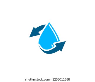 Water Drop With Arrow Logo Template