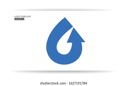 Water Drop With Arrow Logo Template. up arrow creative vector logo.