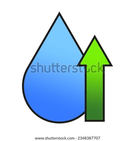 Water drop arrow up. Vector illustration. EPS 10.